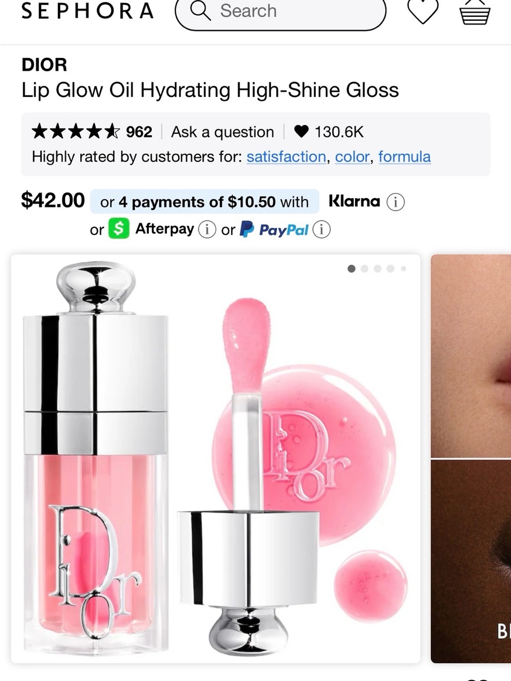 Dior Lip Glow Oil High-Shine Gloss — Sheer Pink